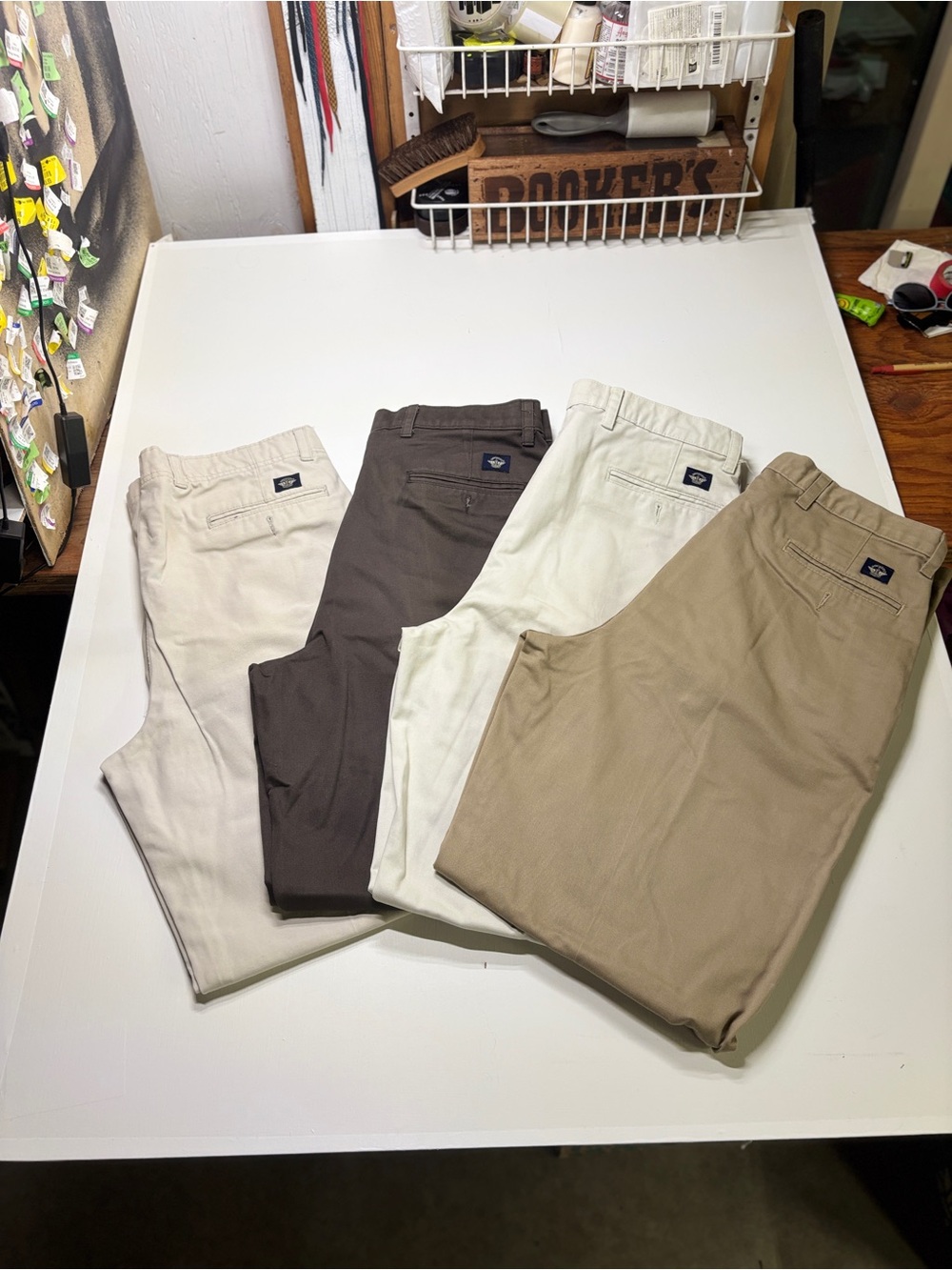 Dockers Men’s 34 Khaki Pants 4-Pair Bundle – Cotton Workwear